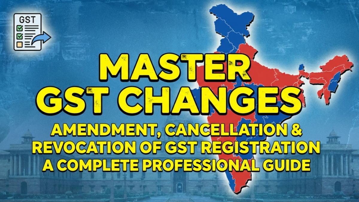 Amendment, Cancellation & Revocation of GST Registration A Complete Professional Guide